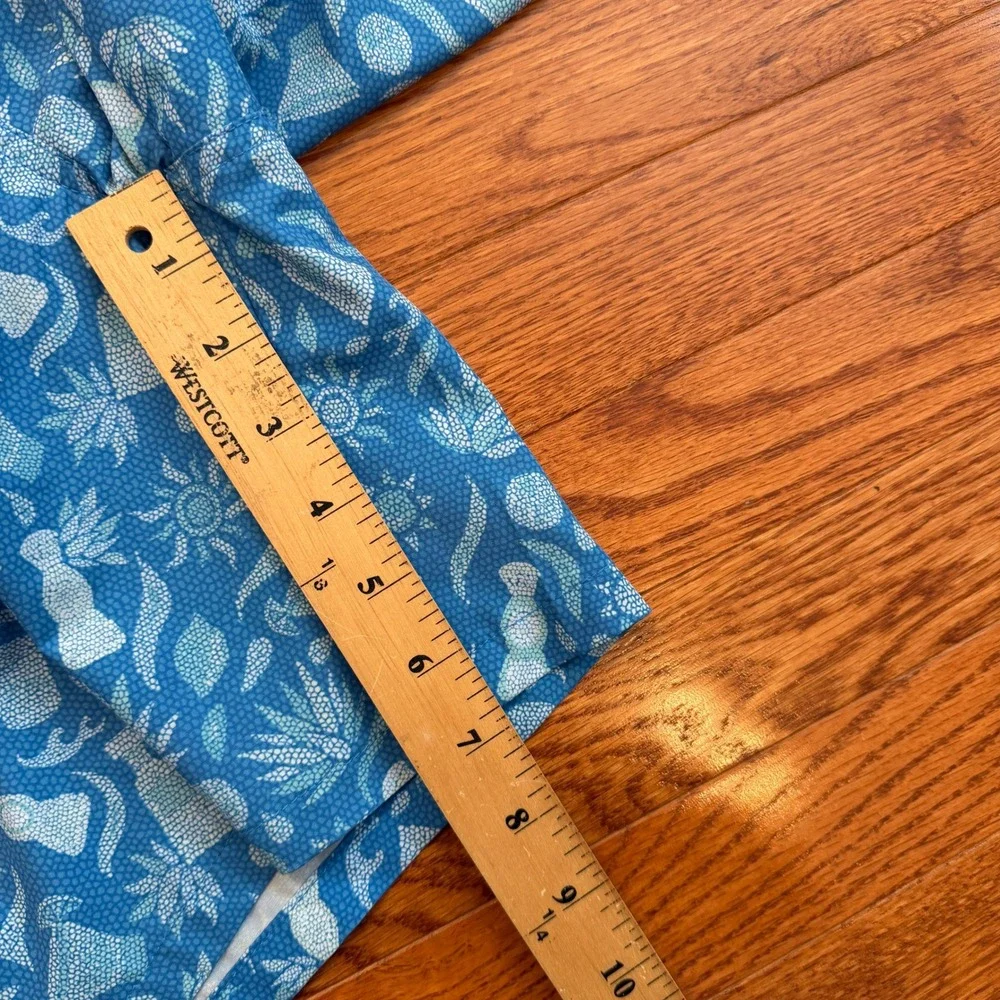 Peter Millar Swim Trunks Mens 2XL Blue Tequila Agave Print Mesh Lined Beachwear